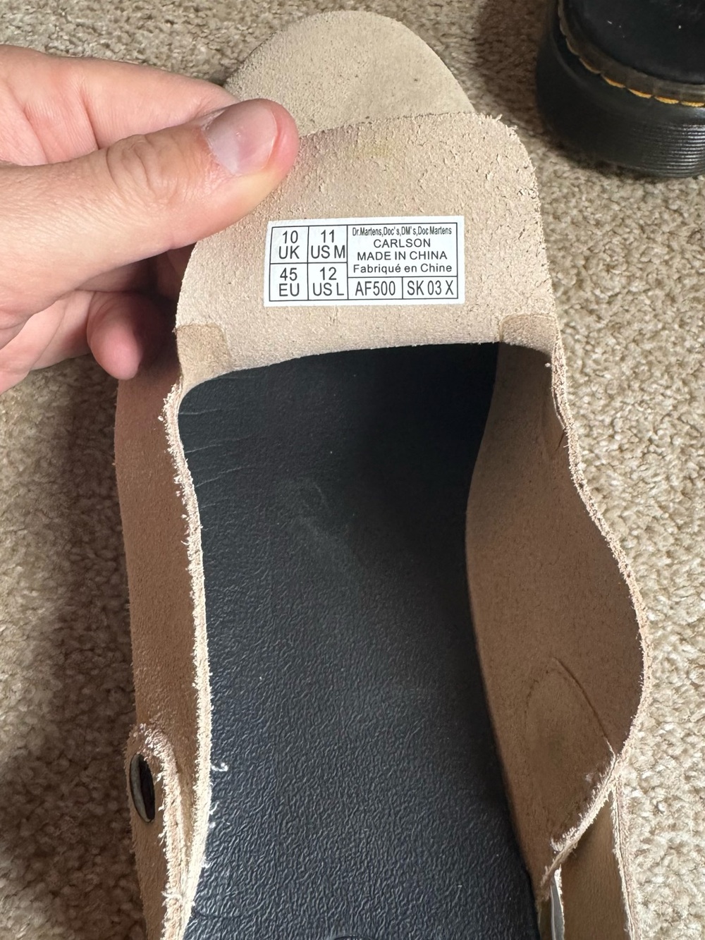 Dr. Martens Cream Suede Slip-On Loafers with Black Sole - Picture 5 of 8